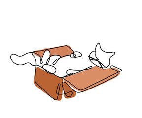 cat line art . Cat love illustration. cats playing line art vector. Pet cats art