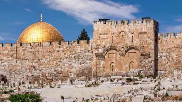 Gate of Grace, golden gate, on the east side of the Temple Mount of the old city of Jerusalem