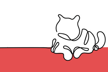 cat line art . Cat love illustration. cats playing line art vector. Pet cats art