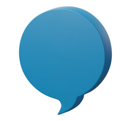 3D cute blue speech bubble icons isolated on blue pastel background. Minimal blank Message bubbles icons. 3D Chat icon set. 3d vector illustration.