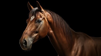 horse portrait dark background - obrazy, fototapety, plakaty