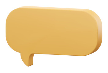 3D cute yellow speech bubble icons isolated on blue pastel background. Minimal blank Message bubbles icons. 3D Chat icon set. 3d vector illustration.