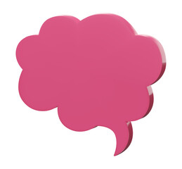 3D pink cute white speech bubble icons isolated on  background. Minimal blank Message bubbles icons. 3D Chat icon set. 3d vector illustration.