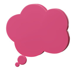 3D pink cute white speech bubble icons isolated on  background. Minimal blank Message bubbles icons. 3D Chat icon set. 3d vector illustration.