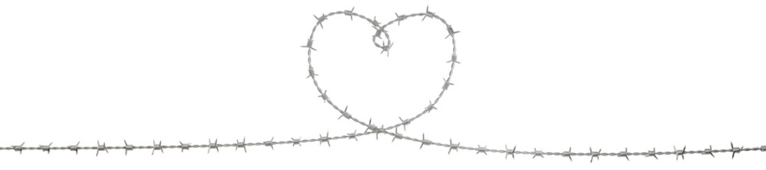 a illustration featuring heart-shaped wire sculptures