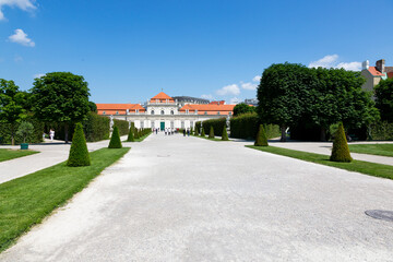 View of the Belvedere Gardens in Vienna