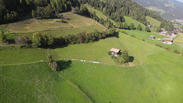 Ultental, H&ouml;fe, Talblick, Stausee, Ziegen, aerial view, S&uuml;dtirol