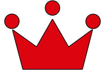Icono de corona roja sin fondo - obrazy, fototapety, plakaty