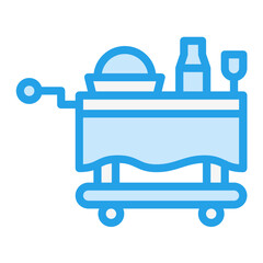 Food trolley Vector Icon Design Illustration