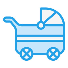 Baby Stroller Vector Icon Design Illustration