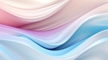 Fototapeta premium Abstract 3D pastel wavy curved lines background. Modern gradient illustration, minimal design. Futuristic artwork, digital drawing for interior design, fashion textile fabric, wallpaper