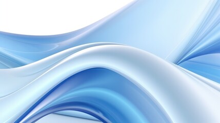 Obraz premium Futuristic abstract 3D light blue wavy curved lines background. Modern gradient illustration, minimal. Digital drawing for interior design, fashion textile, wallpaper, website
