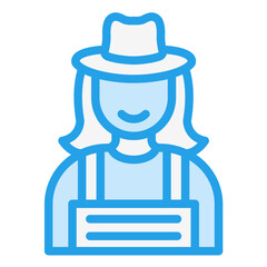 Lady Farmer Vector Icon Design Illustration