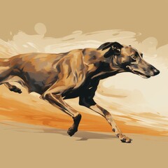 illustration of a running greyhound