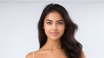 Close up of attractive young Indian asian woman with smooth skin - Powered by Adobe