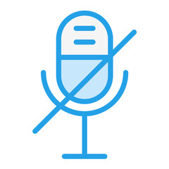 Microphone disable Vector Icon Design Illustration