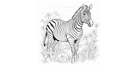 Fototapeta na wymiar zebra sketch