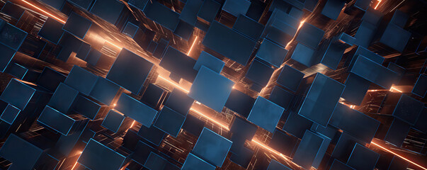 Obraz premium Digital abstract background. Can be used for technological processes, neural networks and AI, digital storages, sound and graphic forms, science, education, etc.