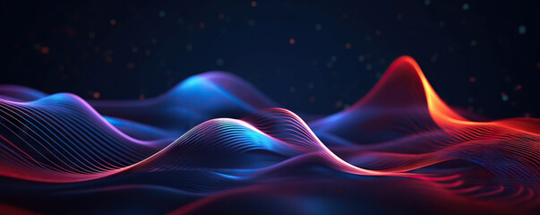 Obraz premium Digital abstract background. Can be used for technological processes, neural networks and AI, digital storages, sound and graphic forms, science, education, etc.