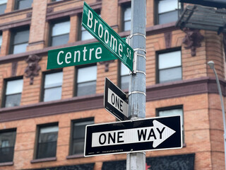 Obraz premium city street sign in New York, United States of America
