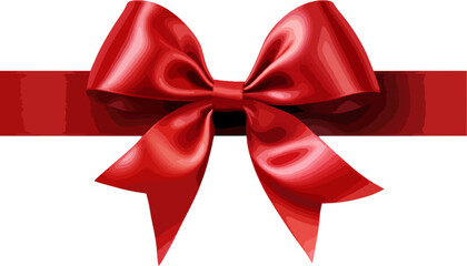 Elegant red ribbon and bow clip art