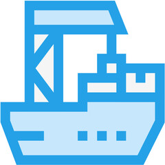 Cargo Ship Vector Icon Design Illustration