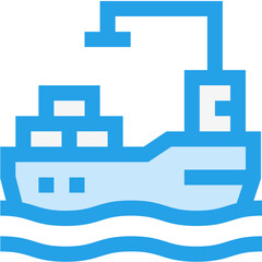 Cargo Ship Vector Icon Design Illustration