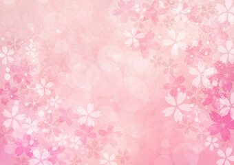 桜の水彩背景 春の和風お祝い事フレーム
