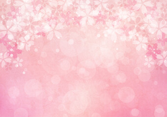 桜の水彩背景 春の和風お祝い事フレーム