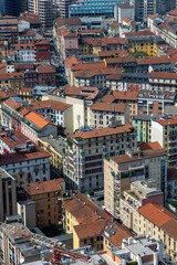 Fototapeta na wymiar Aerial view of the city center of Milan