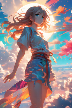 AI-Generated Anime Art in 4K: Sunlit Fantasy