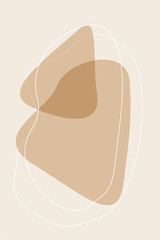 Abstract Minimalist Soft Beige Colored Doodle Poster Template Pattern background