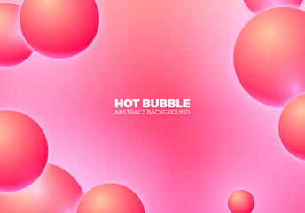 Abstract background with hot pink shiny balls floating in motion.