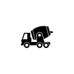 Concrete mixing truck icon isolated on transparent background