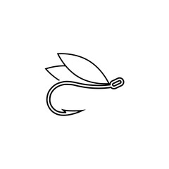 Fly fishing logo icon isolated on transparent background