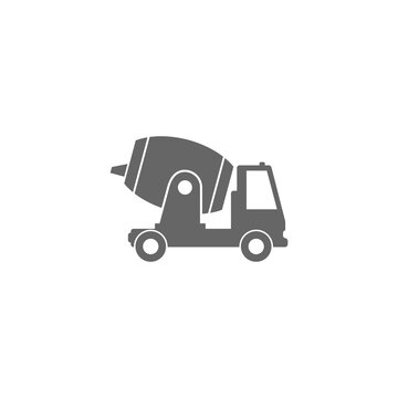 Concrete mixing truck icon isolated on transparent background