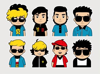 Fototapeta premium character icon set,cartoon sticker character