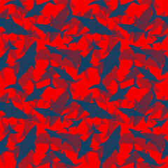 Shark silhouette seamless pattern. Monochrome vector illustration