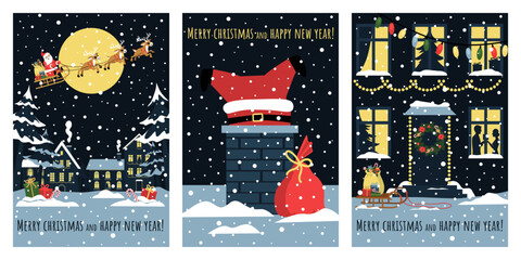 A set of posters for Christmas and New Year.
