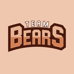 Vector team bears  Sports club text logo design, editable template, fonts for logo animal mascot,lettering for esports team