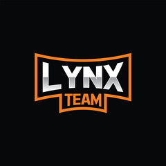 Vector lynx team  Sports club text logo design, editable template, fonts for logo animal mascot,lettering for esports team