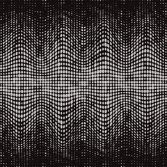 Seamless pattern Abstract halftone background Grey dots on black background Decorative backdrop Vector illustration Isolated on black background
