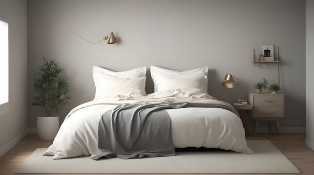 bed with pillows
