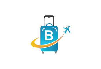Creative Initial Letter B Air Travel Logo Design Template.