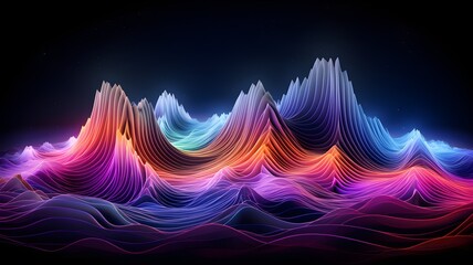 Neon Horizon Wave.Abstract background