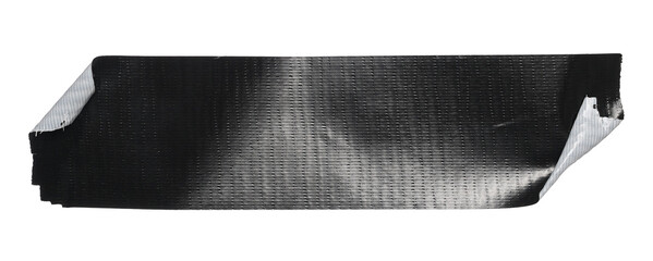 Black reinforced adhesive repair tape isolated on white, top view