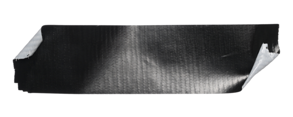 Black reinforced adhesive repair tape isolated on white, top view