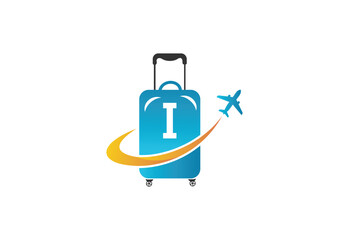 Creative Initial Letter I Air Travel Logo Design Template.