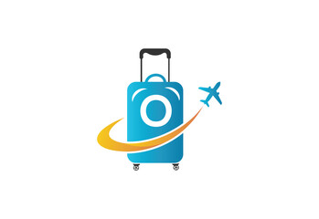 Creative Initial Letter O Air Travel Logo Design Template.