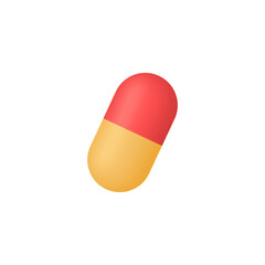 3d Realistic medicinal capsule vector illustration